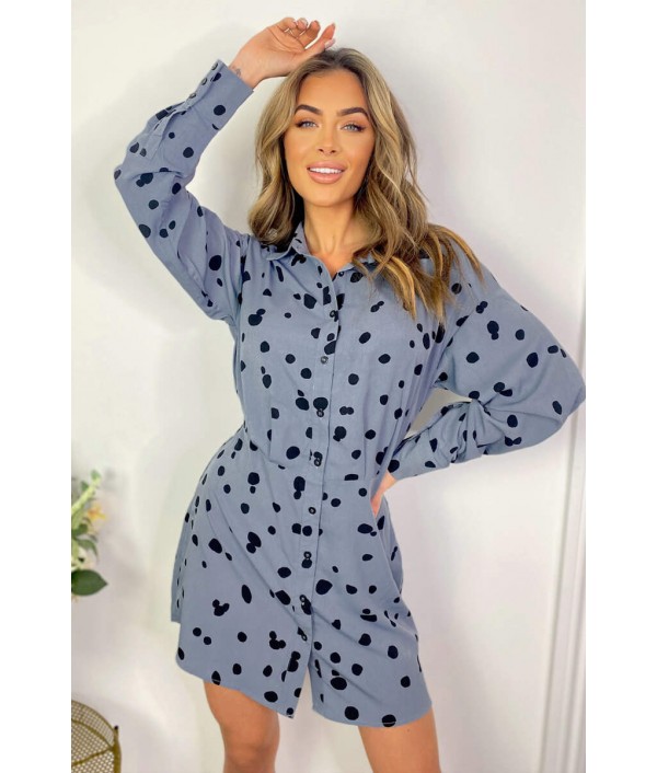 Blue And Black Printed Shirt D...