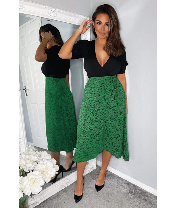 Green Printed 2 in 1 Wrap Over...